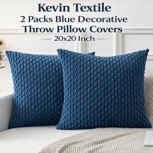 Kevin Blue Decorative Two Throw Pillow Covers 20 X20 💙💙
